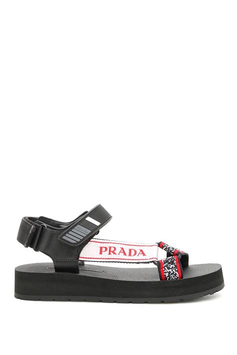 prada logo nomad sandals|Prada shoes for women.